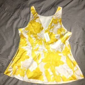 Yellow Floral Sleeveless Top